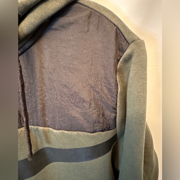 Nike Size L Hybrid Fleece Hoodie Full Zip Hoodie Jacket Swoosh Y2K Green Black - Picture 2 of 9